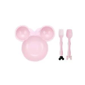 유아 식기 식판 1귀요미식기 핑크 미키 패킹 스푼