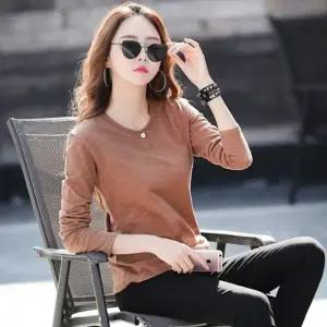 여성 무지 티셔츠 라운드넥 여자 기본티 긴팔 봄 가을