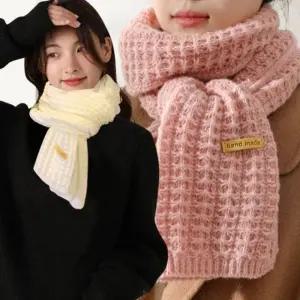 니트 목도리 짧은 뜨개 머플러