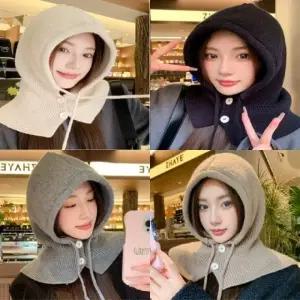 사러왕니트 바라클라바 넥워머 방한용품 후드워머 골프 목토시 털모자 겨울 후드머플러