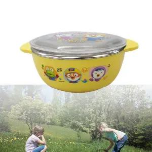 아기식판 이유식용기 식기 논슬립투명뚜껑스텐대접 유아식기용