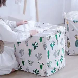 클린프로젝트 일러스트 패브릭 접이식 세탁 빨래 바구니 100리터 3종 런드리 대용량 보관 세탁방 빨래통