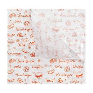 햄버거포장지 L자형 오렌지 23cm 500장-일회용 포장지