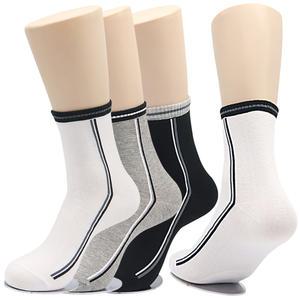 양말쟁이 국내생산 남자 여자 학생 교복 흰 검정 면 기본 긴 중목 양말 세로두줄
