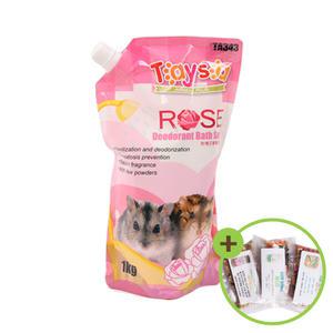 TAYSA 햄스터 목욕모래 장미향 1kg 항균탈취 화장실용 향긋한 햄스터 모래로 위생과