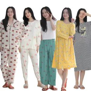 여성 피치 긴팔 잠옷 긴바지 스판 상하 세트 여자 원피스 주니어 학생 커플 홈웨어 파자마 실내복 ops 이너 내복 가을 환절기