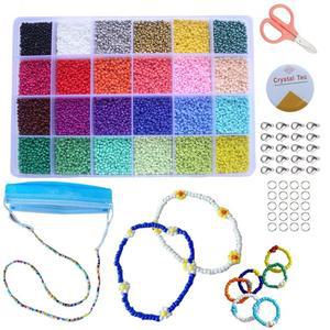 24컬러 비즈 DIY 꽃 반지 만들기 세트 스트랩만들기 비즈반지만들기 마스크스트랩만들기 비즈반지
