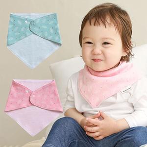 [조이멀티]리프 민트 핑크 아동 스카프빕 204460