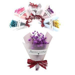 칼라 드라이플라워 프리저브드 미니 안개꽃 꽃다발_1p