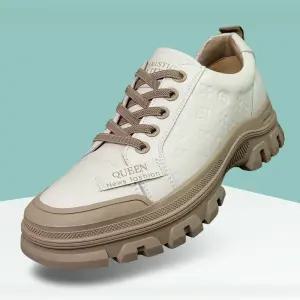 마마슈 보노 여성 가죽 스니커즈 음각패턴 스판끈 고급 캐주얼화 패션운동화 슬립온 발편한 폭신한 쿠션