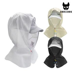 스컬독 골프 후드형 햇빛가리개 자외선차단 마스크 모자 안면 페이스커버 골프 자전거 낚시 등산