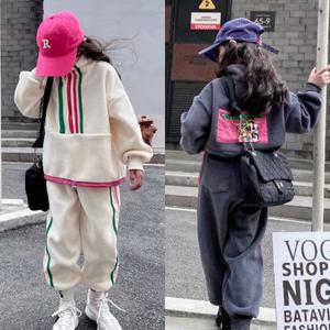 [삐삐네옷가게] 여아 주니어 아크로매틱 겨울 기모 아노락 초등학생 트레이닝 상하