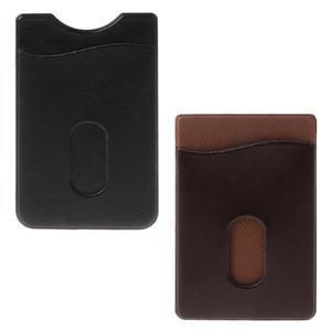 다양한 색연필가죽 카드 홀더 스티커 3M 접착제 신용 ID 카드 휴대 전화 다시 포켓 지갑 케이스 스티커 가