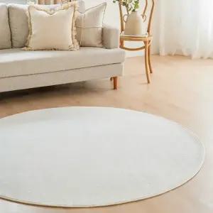 스칸디앤홈 관리쉬운 크레용 단모 러그 거실 카페트 크림 원형 100