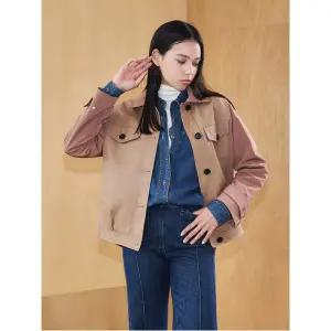 [하프클럽/에레디타]양가죽 숏가죽 투포켓 자켓_베이지