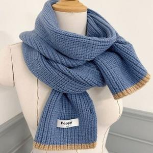 [신세계몰][애슬릿] 무지 라인 여성 남성 니트 뜨개 겨울 롱 머플러