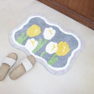 [리앤데코]튤립 폭신한 포인트 인테리어 극세사 현관 욕실 발매트45x65cm