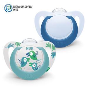 누크 스타 노리개젖꼭지 S3 (18~36개월) 버드+블루 2개입/쪽쪽이