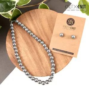 [KNOTXKNOT] 유니크 코디템 10mm 매혹적인 흑진주 귀걸이 목걸이