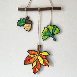 하비코 펄프클레이 가을 모빌 만들기 4인용 DIY 방과후 돌봄 노인 장애인 수업