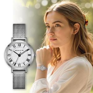 [메종드쉬] 여성 메탈 손목 시계 라운드 로마MDS-402MSV