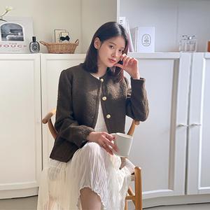 [르포엠]볼드버튼 울 부클 자켓