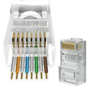CAT.5E 관통형 EZ 플러그 RJ45 커넥터 100개 MBF-C5E-EZ [H@lu]