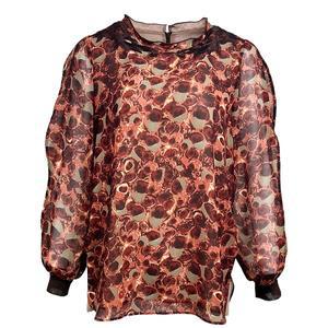 [데시데](의정부점)프린트쉬폰 네크모티브 블라우스 DOS106