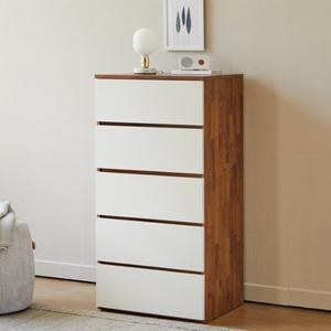 [보루네오]멀바우 바디 속깊은 5단 서랍장 (가로 60cm, 높이 1.2m, 깊이 50cm)