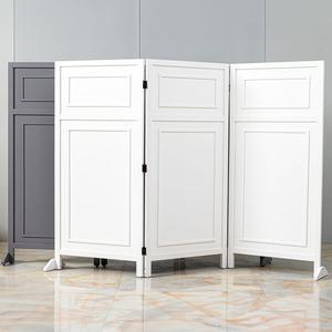 심플리스 웨인스코팅 3단 가림막 파티션 인테리어 가벽 원목 이동식 칸막이 가리개 공간분리 이동형