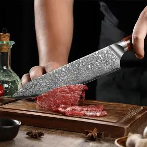 다마스커스 슬라이싱 나이프 키친 프로페셔널 핸드메이드 쉐프 펠링