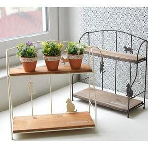 [RG22OO43]빈티지 고양이 철제 선반 1P 벽선반 화분 수