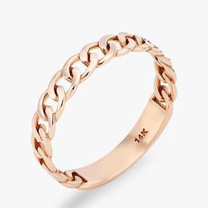 [까사골드] 14K 커브드 체인 반지