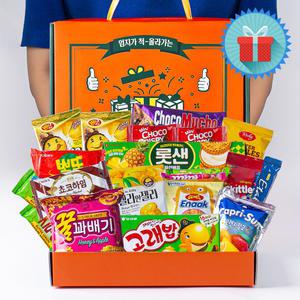 엄지척 알찬3호 아담 사이즈 종합과자선물세트 단체 행사 선물용 시상품 간식꾸러미 손잡이 박스