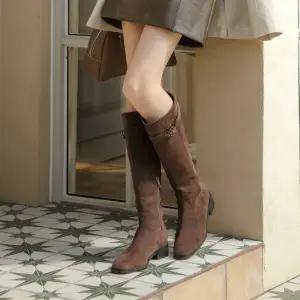 [롯데백화점]소보 로엔즈 스웨이드 단화 롱부츠 3cm