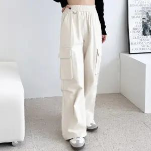 여자 가을 코튼 카고 스판 밴딩 바지 DJW-PTA-SGSSJT130W-블랙