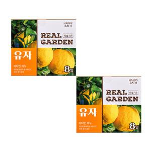 해피바스 리얼가든 비누 유자 비타민 90g 8입 x 2개 / 세안비누
