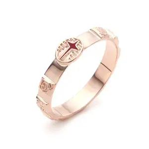 14k 오벌 로즈 묵주반지