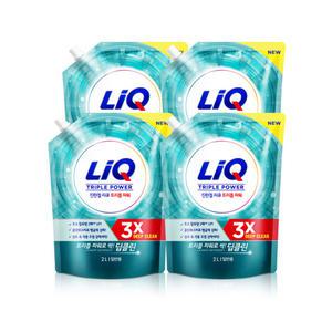 리큐 진한겔 딥클린 트리플 파워 일반 리필 2L x 4개