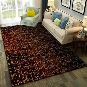 이집트 파라오 상형 문자 카펫 러그, 가정 거실 침실 소파 도어매트 장식, 어린이 공간 러그, 미끄럼 방지