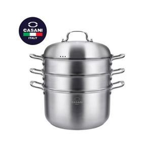 까사니 쿠치나 IH 3단 찜솥 32cm 2058 대게 킹크랩 랍스터 인덕션 찜요리 대형 찜기