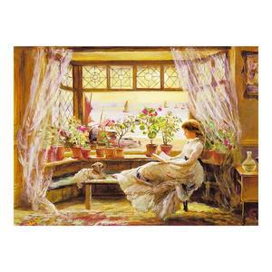 [퍼즐피플]DIY 보석십자수 독서하는 소녀 40x50cm 명화 캔버스형