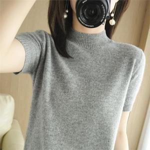 여성 반폴라 니트티 반팔  스웨터 snt-02