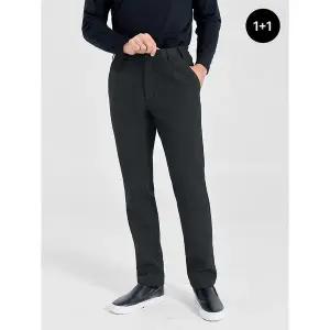 [마운틴밸리][얼리특가][1+1] 100데니아 원턱 기모 본딩 이밴드 데일리 팬츠