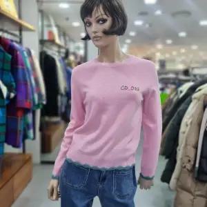 베네통/애플아울렛/모100% 밑단  물결 배색 니트  /BAKP08411