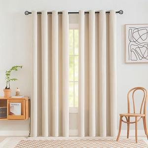 [IXHINEC5_4B]아일릿 암막커튼 2장 거실용 베란다 베이지