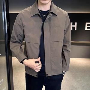 바람막이 봄 여름 경량 점퍼 잠바 자켓 재킷 옷깃 남성의 가벼운 성숙한 스타일 가을 탑 유행 슬림 임원 남