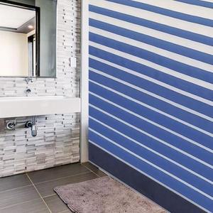 [JHP9SSTV_51CW]방수 욕조가림막 파랑 줄무늬 화장실커튼