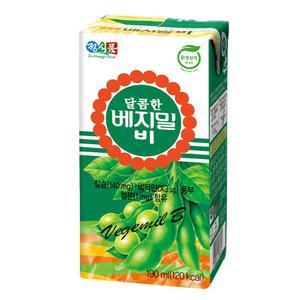 정식품 베지밀 달콤한 비 190ml 24팩 가족간식 식사대용