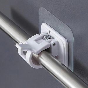 [JHQSRYL1_52AP]무타공 커튼봉 집게 홀더 2P세트 커튼설치